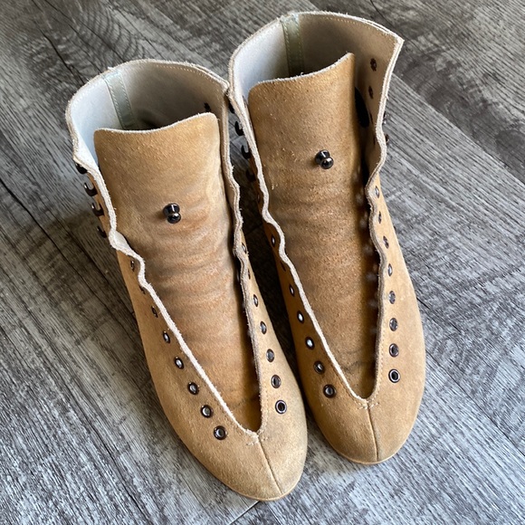 VINTAGE Riedell | Model 130M BOOTS ONLY Mens Size 5 Tan Discontinued Rental W6.5 - Picture 5 of 17